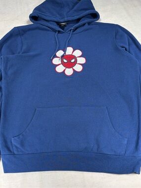 BoxLunch Marvel Spider-Man Floral Flower Mask Hoodie L
